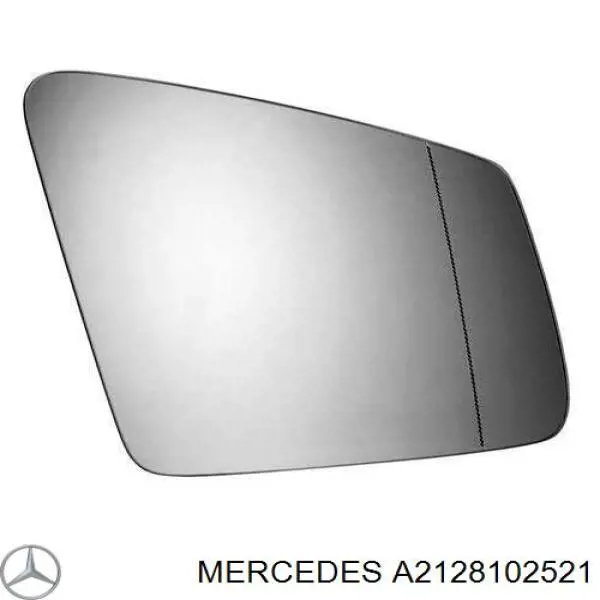 A2128102521 Mercedes cristal de espejo retrovisor exterior derecho