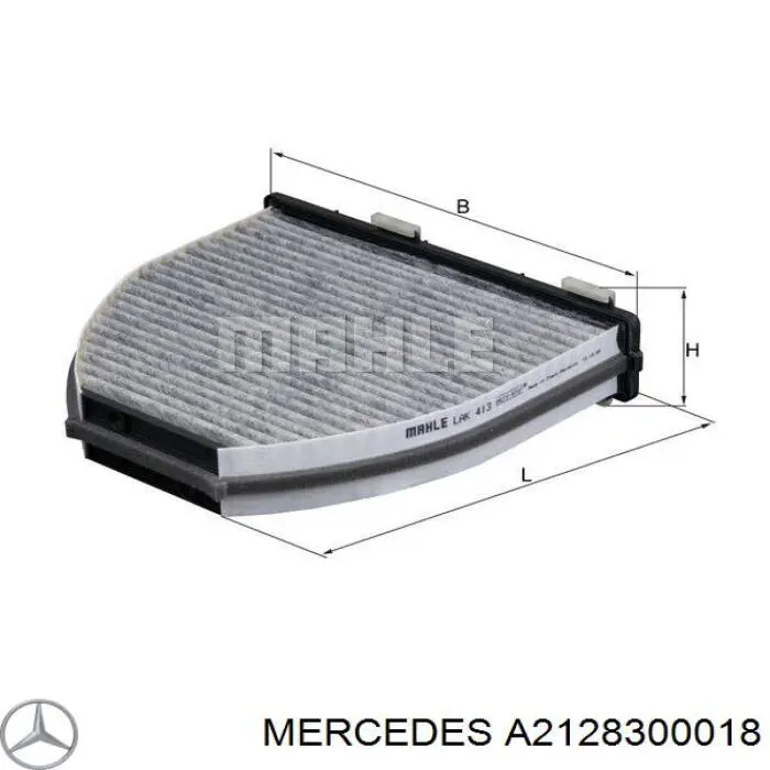 Filtro de cabina Mercedes A2128300018 precio, desde 17,16 EUR