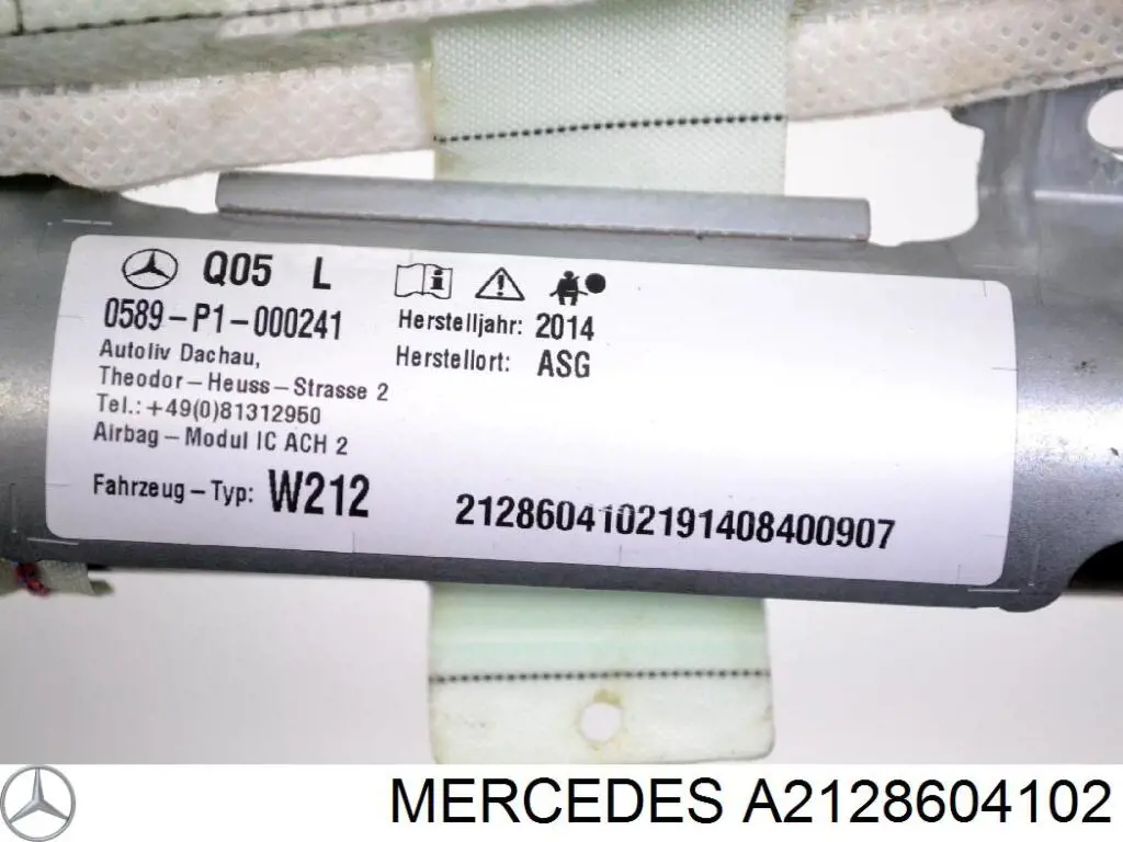 Comprar A2128604102 Mercedes Airbag de cortina lateral izquierda
