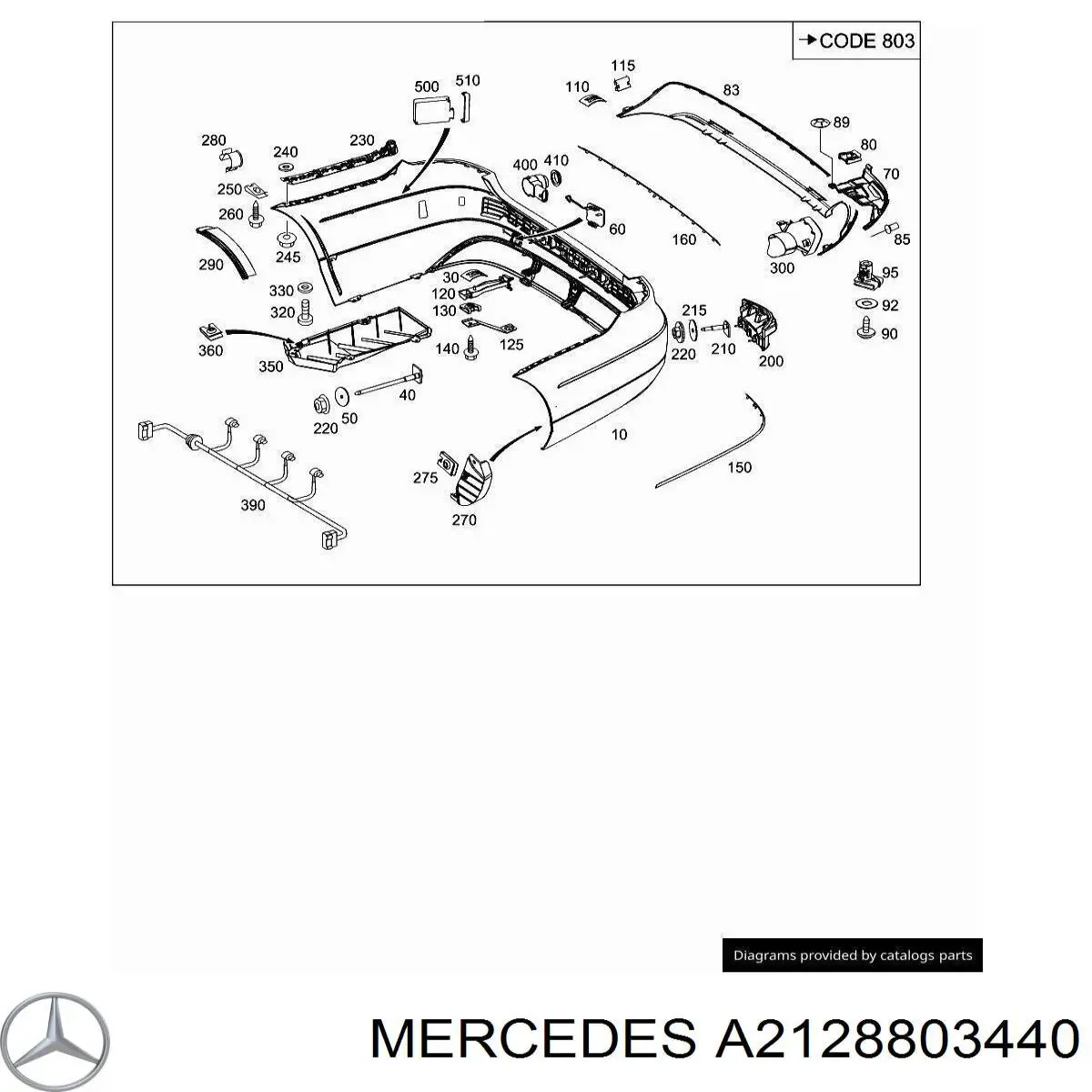 Paragolpes trasero Mercedes E W212
