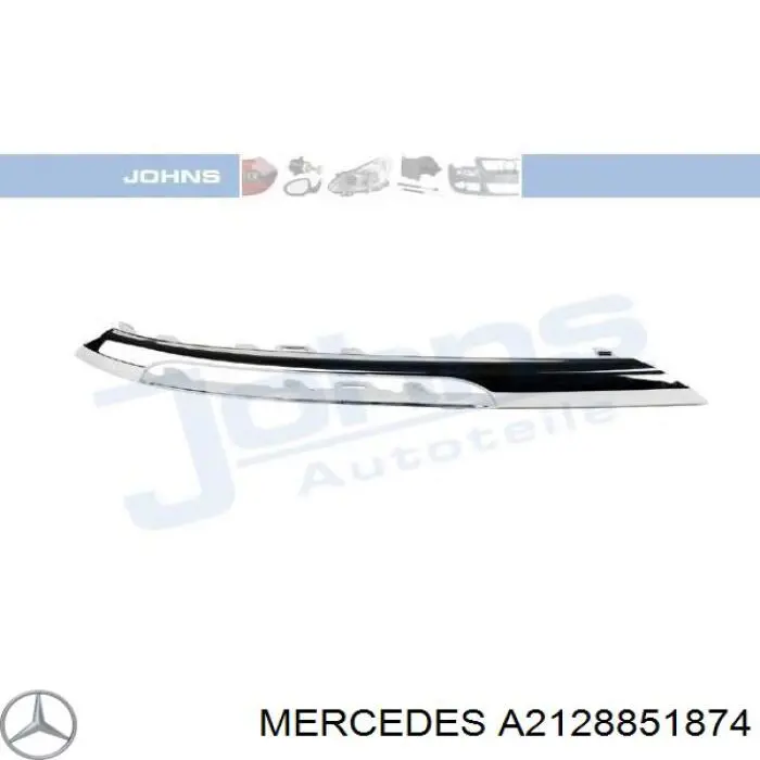 Moldura de puerta delantera derecha A2128851874 Mercedes