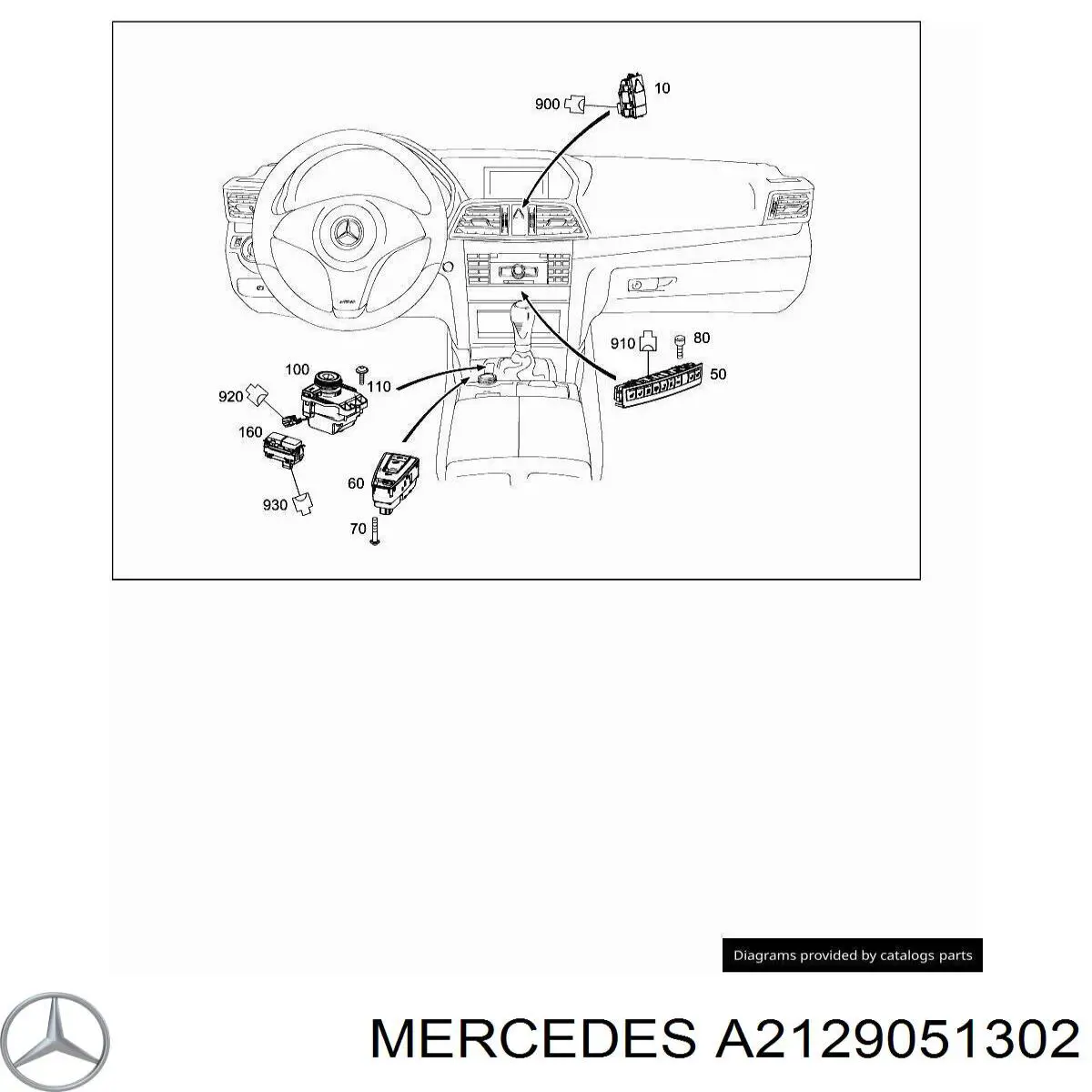 Comprar A2129051302 Mercedes Bloque de botones de la consola central