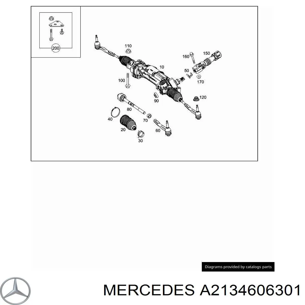 A2134606301 Mercedes cremallera de dirección