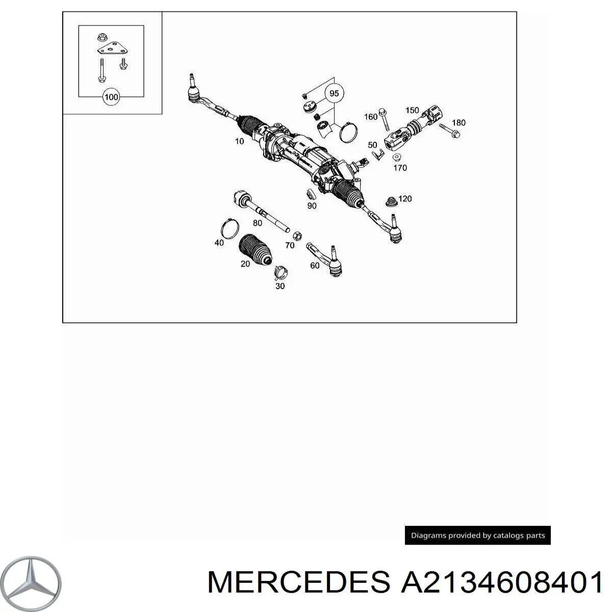 Engranaje de dirección Mercedes A2134608401 precio, desde 952,51 EUR