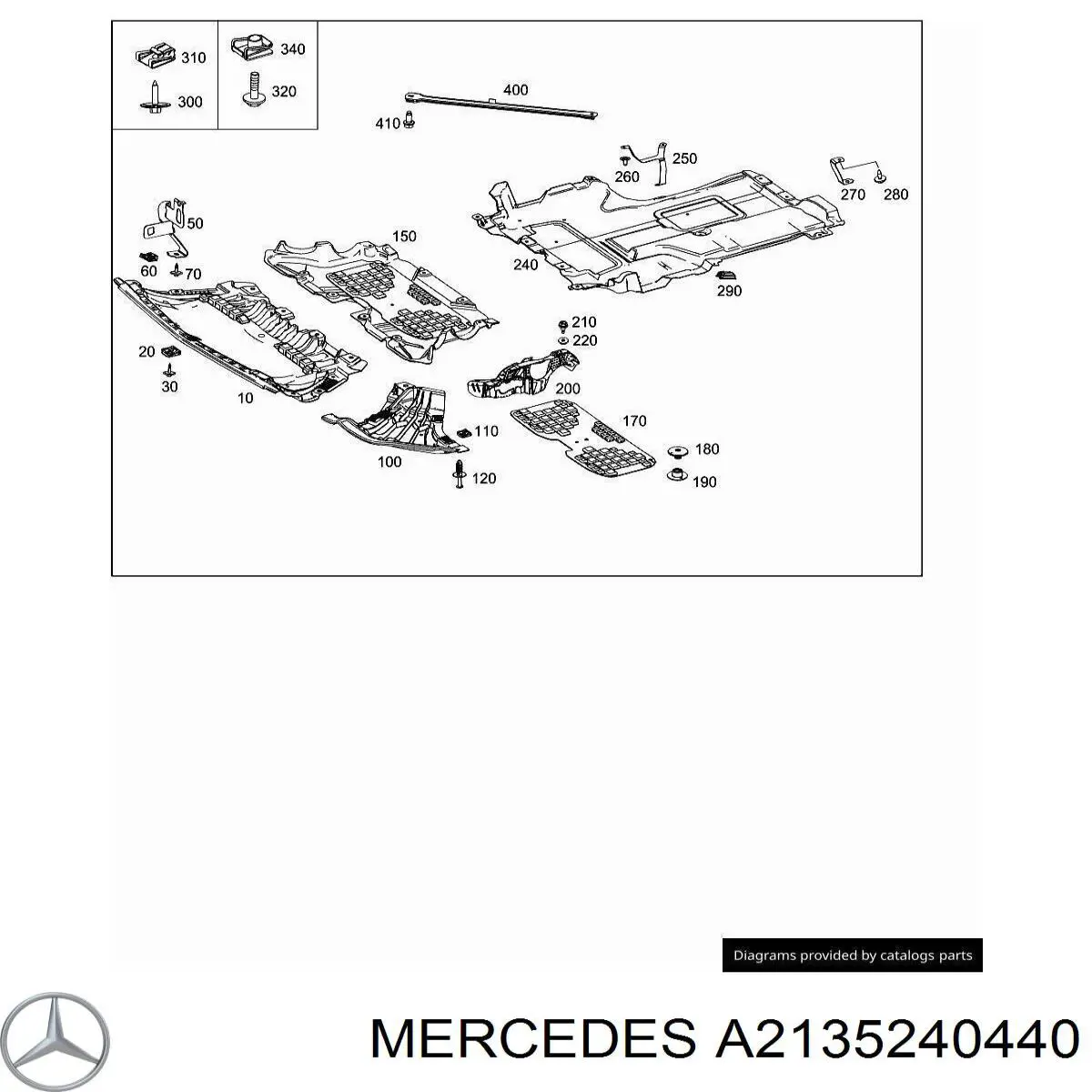 A2135240440 Mercedes soporte de proteccion de el motor