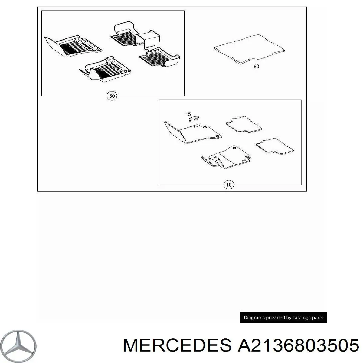 A2136803505 Mercedes juego de esteras, delanteras + traseras