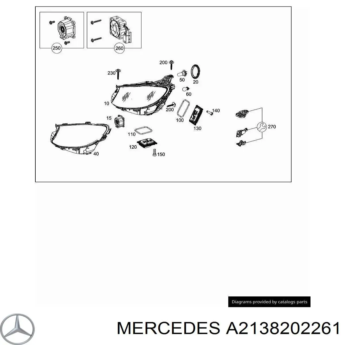 A2138202261 Mercedes faro derecho