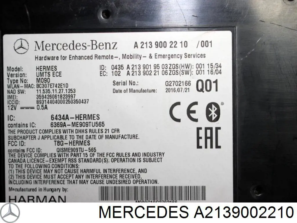 Comprar A2139002210 Mercedes 
