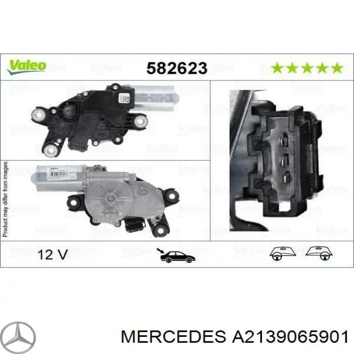 A2139065901 Mercedes Motor del limpiaparabrisas trasero