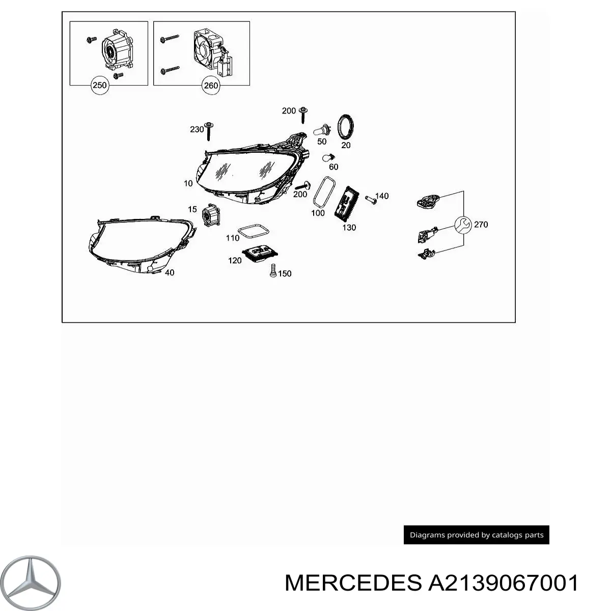 A2139067001 Mercedes faro derecho