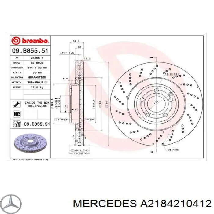 A2184210412 Mercedes Discos