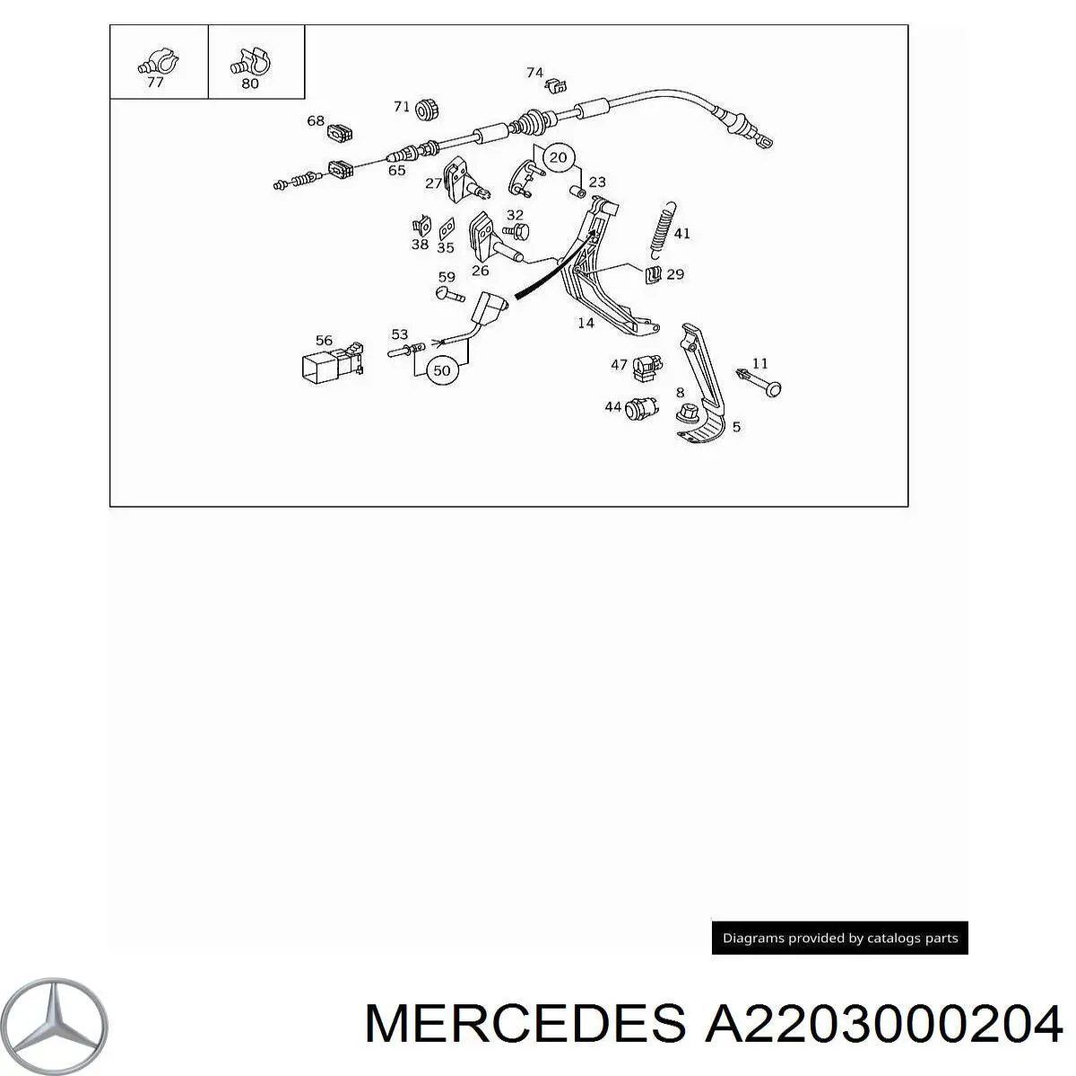 A2203000204 Mercedes Pedal de aceleracion