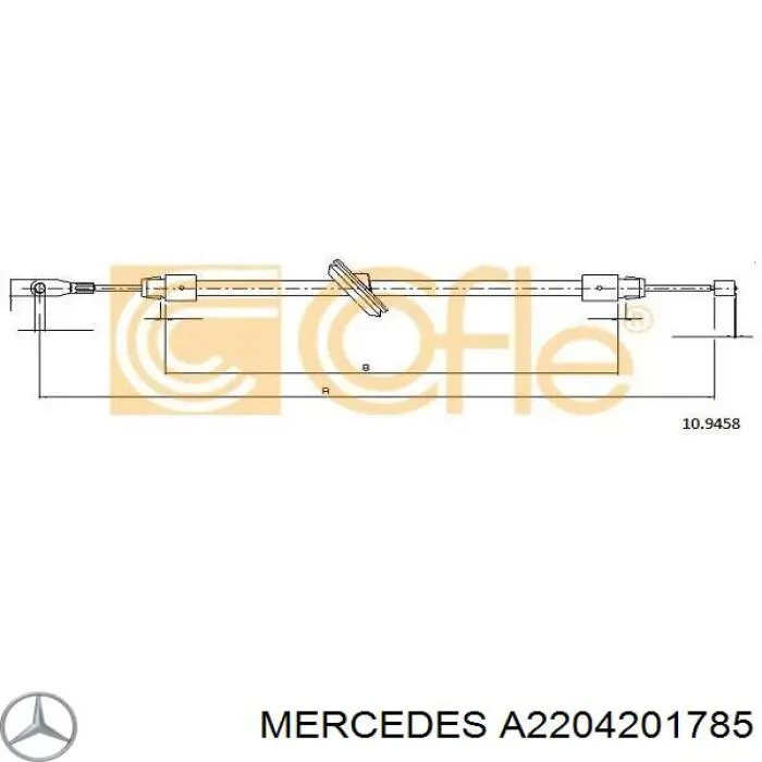 A2204201785 Mercedes cable de freno de mano delantero