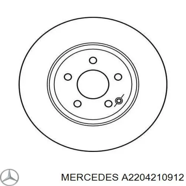 A2204210912 Mercedes disco de freno delantero
