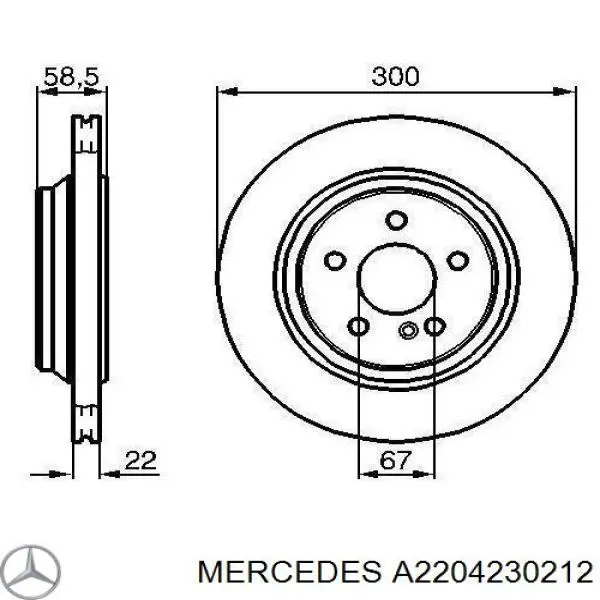 Comprar A2204230212 Mercedes Disco de freno trasero