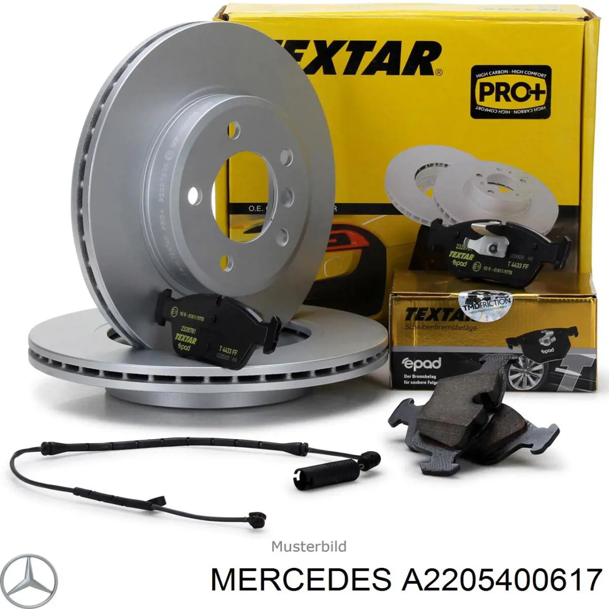 Sensor de desgaste de pastillas de freno trasero A2205400617 Mercedes