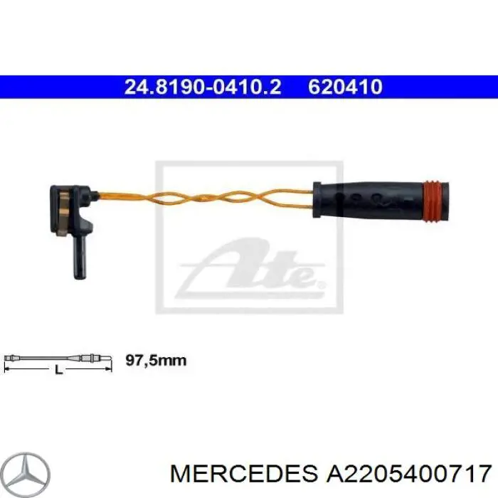 Comprar A2205400717 Mercedes Sensor de desgaste de pastillas de freno trasero
