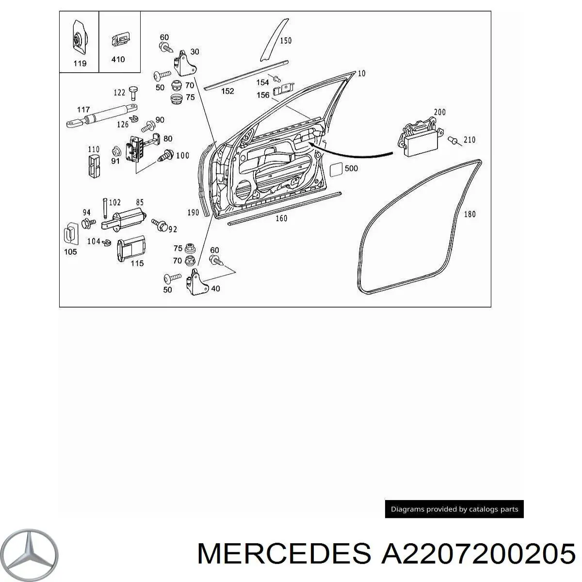 Puerta delantera derecha A2207200205 Mercedes