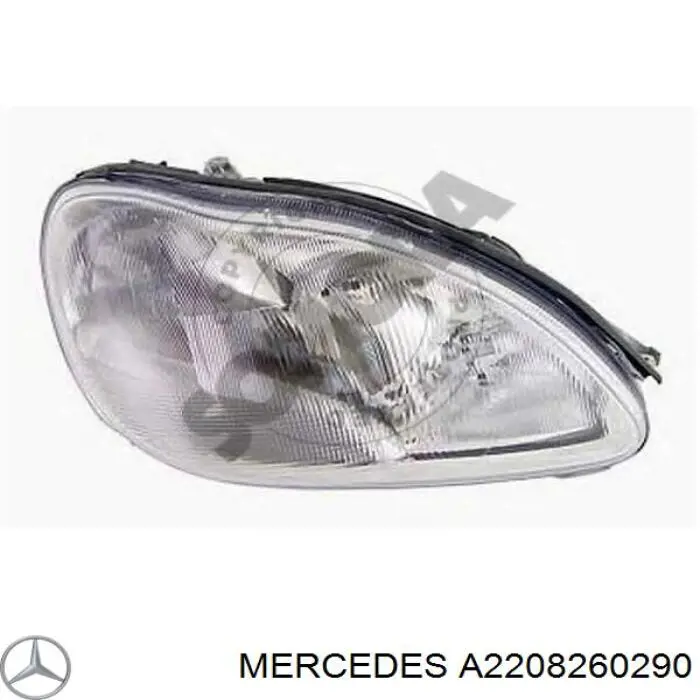 A2208260290 Mercedes cristal de faro derecho