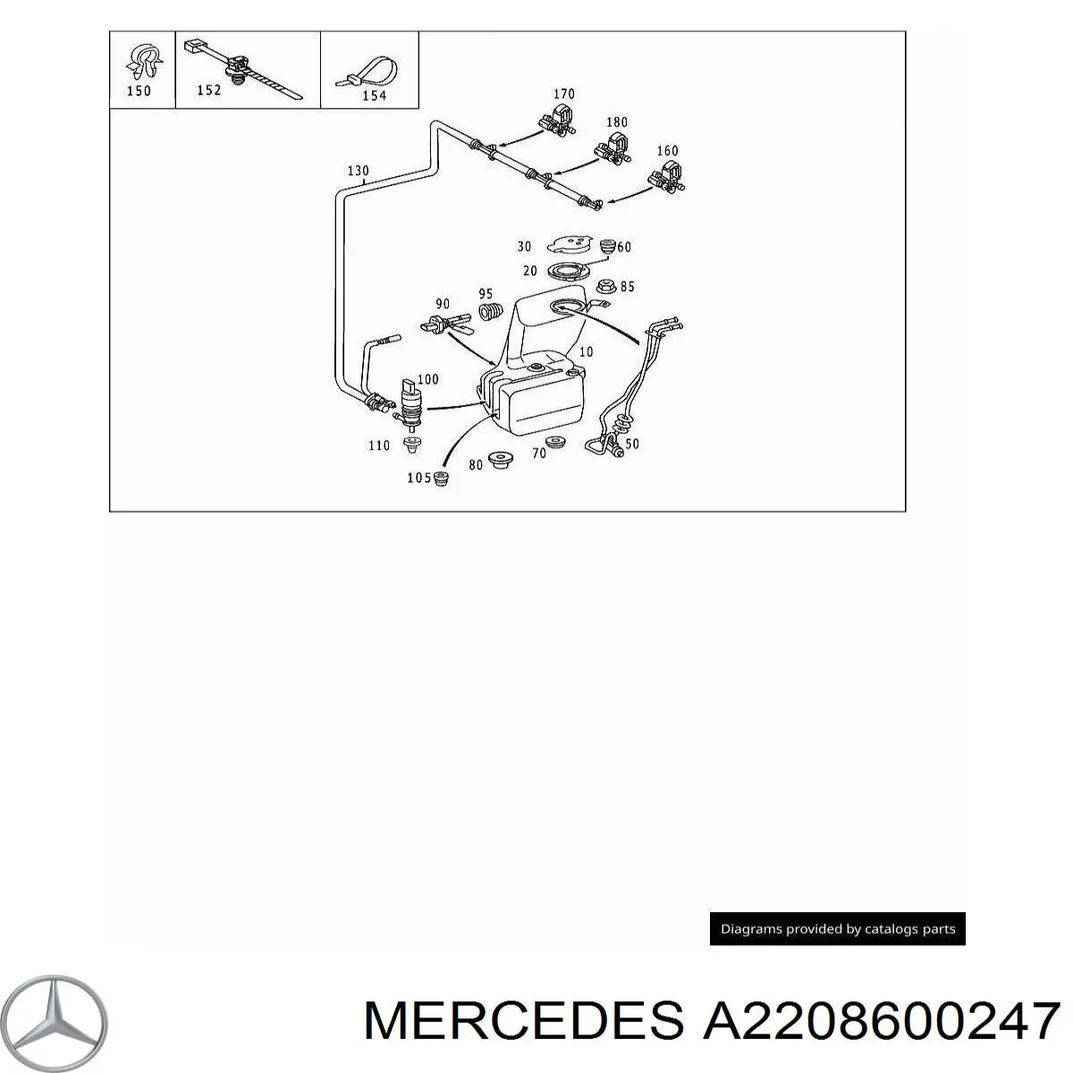 Boquilla del lavaparabrisas derecha Mercedes A2208600247 precio, desde  