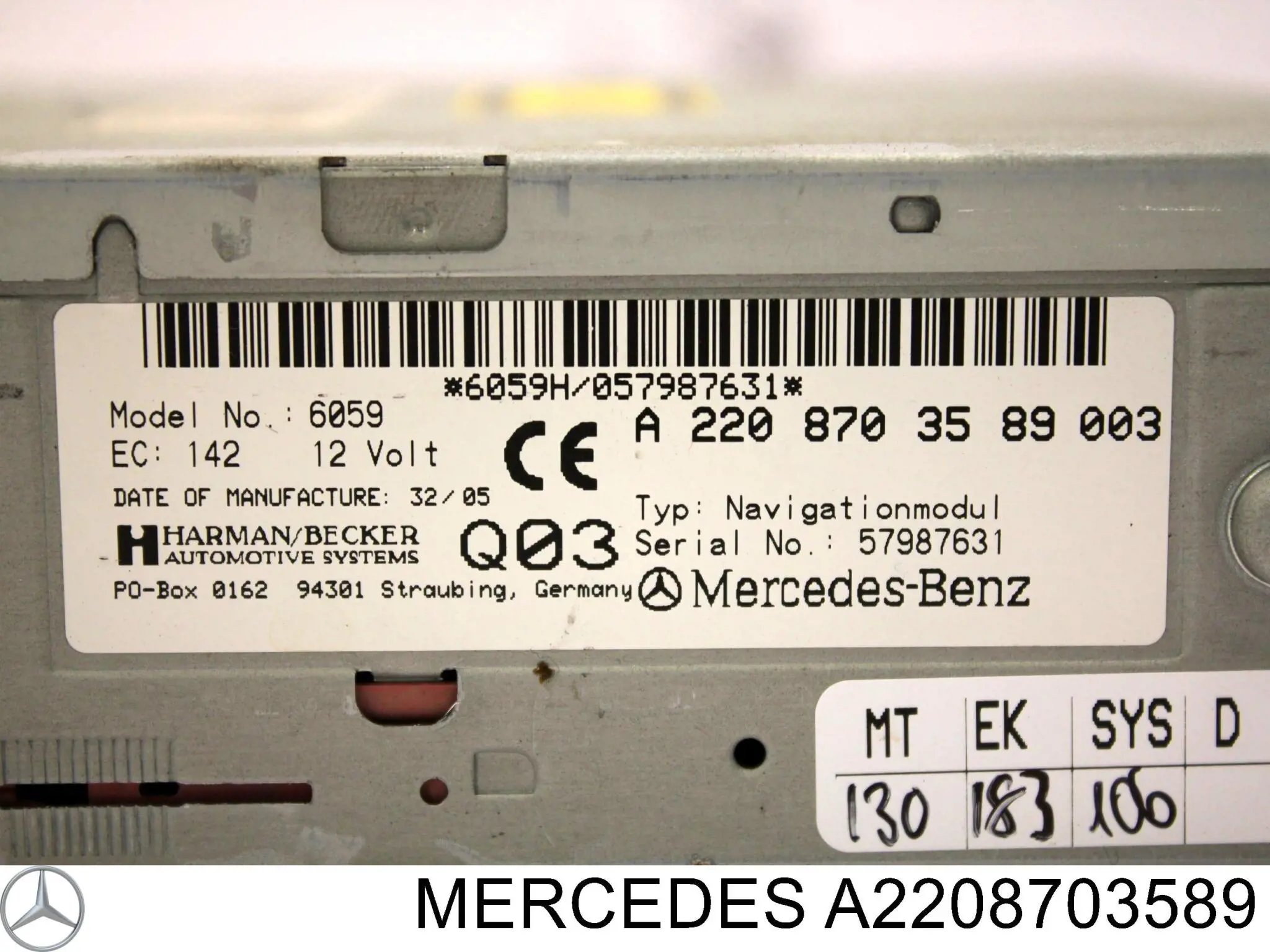 Unidad de control multimedia Mercedes A2208703589 precio, desde 197,47 EUR