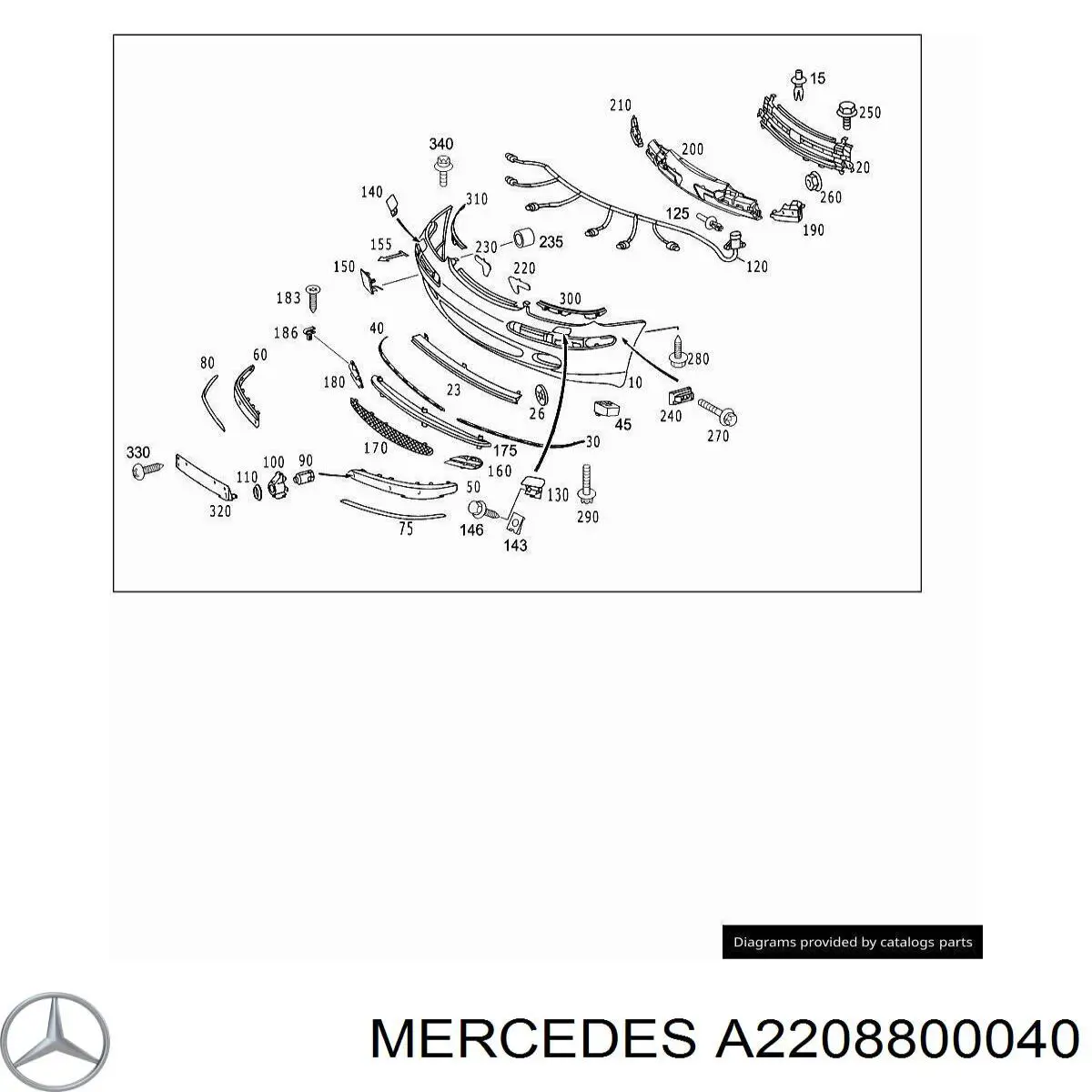 2208800040 Mercedes Paragolpes delantero
