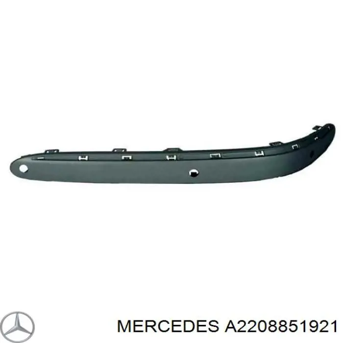 A2208851921 Mercedes listón embellecedor/protector, parachoque delantero izquierdo