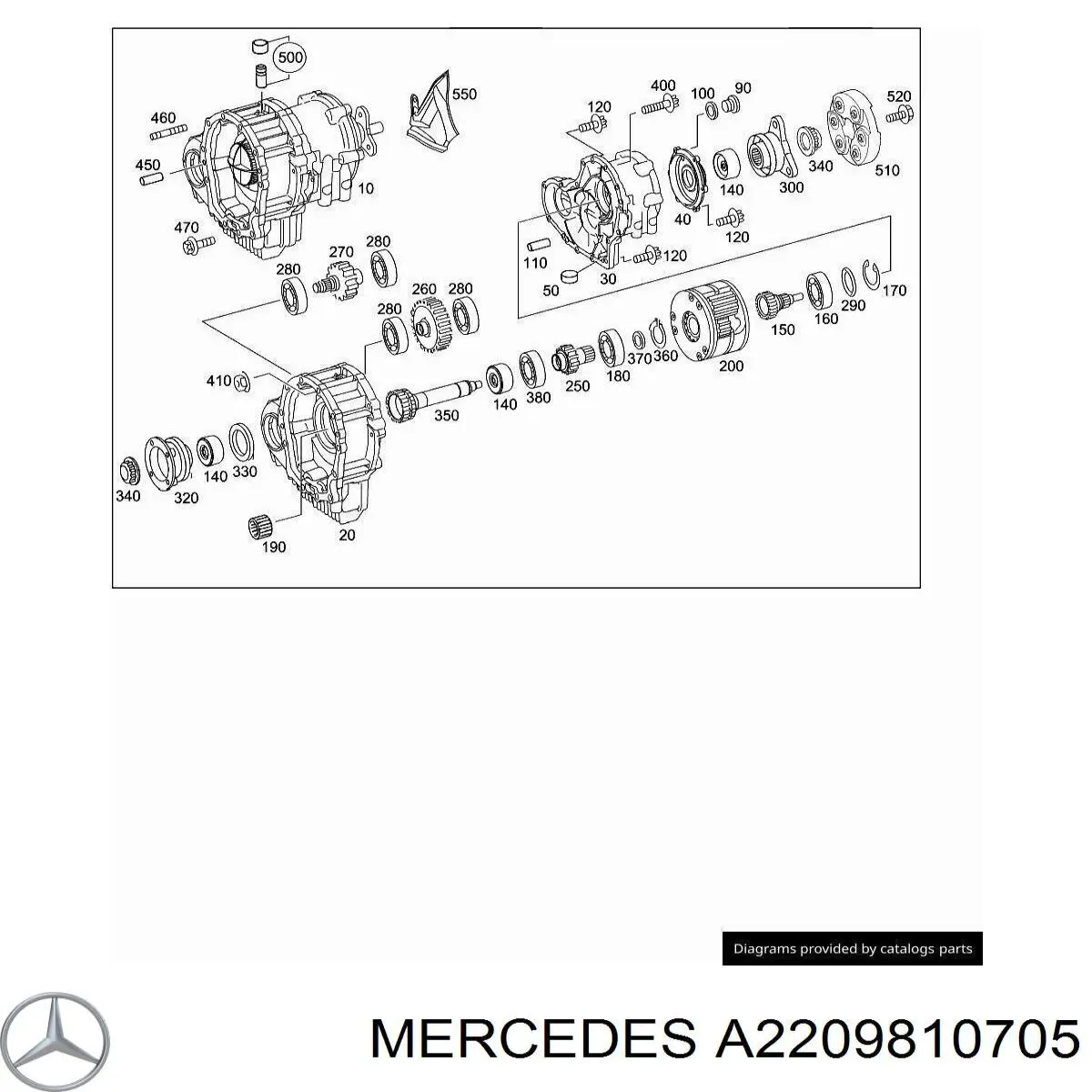 2209810705 Mercedes cojinete interno del cubo de la rueda delantera