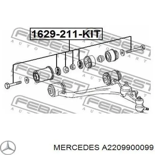 Juego de pernos de fijación del brazo delantero Mercedes A2209900099 precio, desde 21,10 EUR