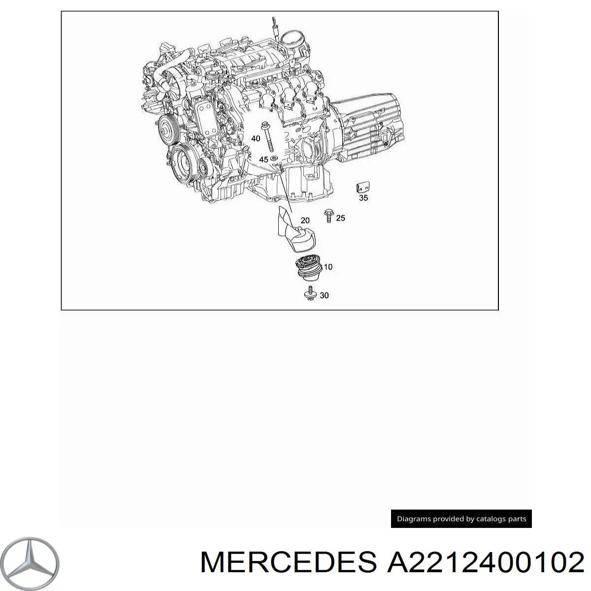 2212400102 Mercedes porta-motores/soporte del motor (caja de cambios)