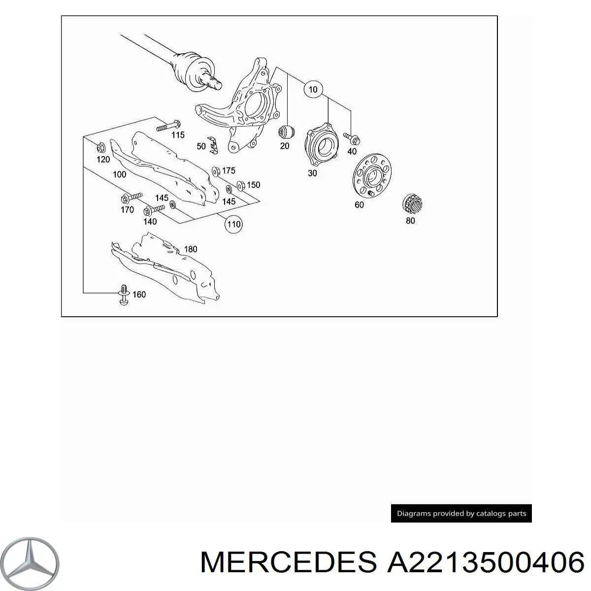 A2213500406 Mercedes brazo suspension trasero superior izquierdo