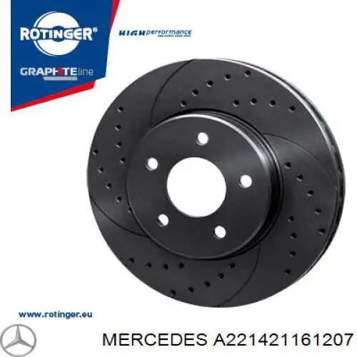 Comprar A221421161207 Mercedes Freno de disco delantero