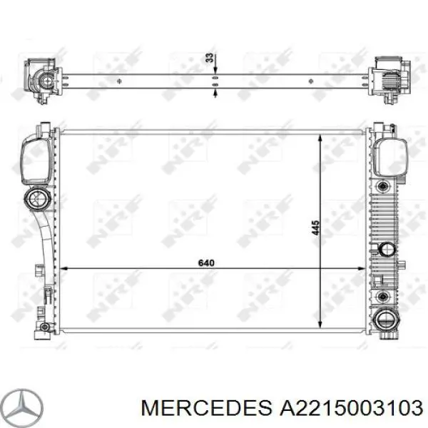 A2215003103 Mercedes radiador refrigeración del motor