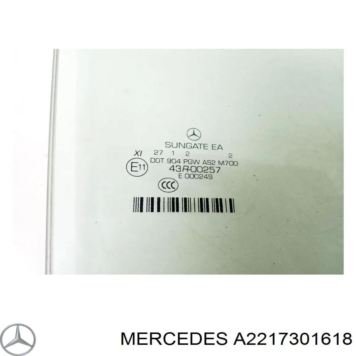 2217301618 Mercedes luna de puerta trasera derecha