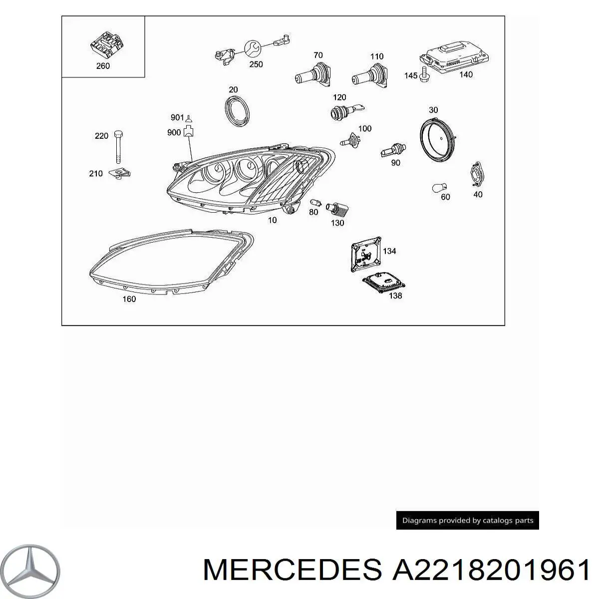 A2218201961 Mercedes faro izquierdo