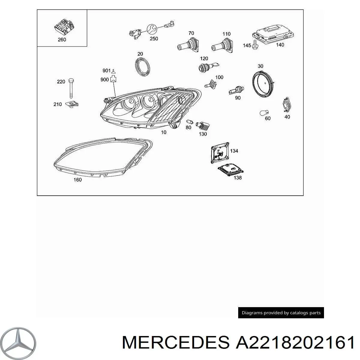 A2218202161 Mercedes faro izquierdo