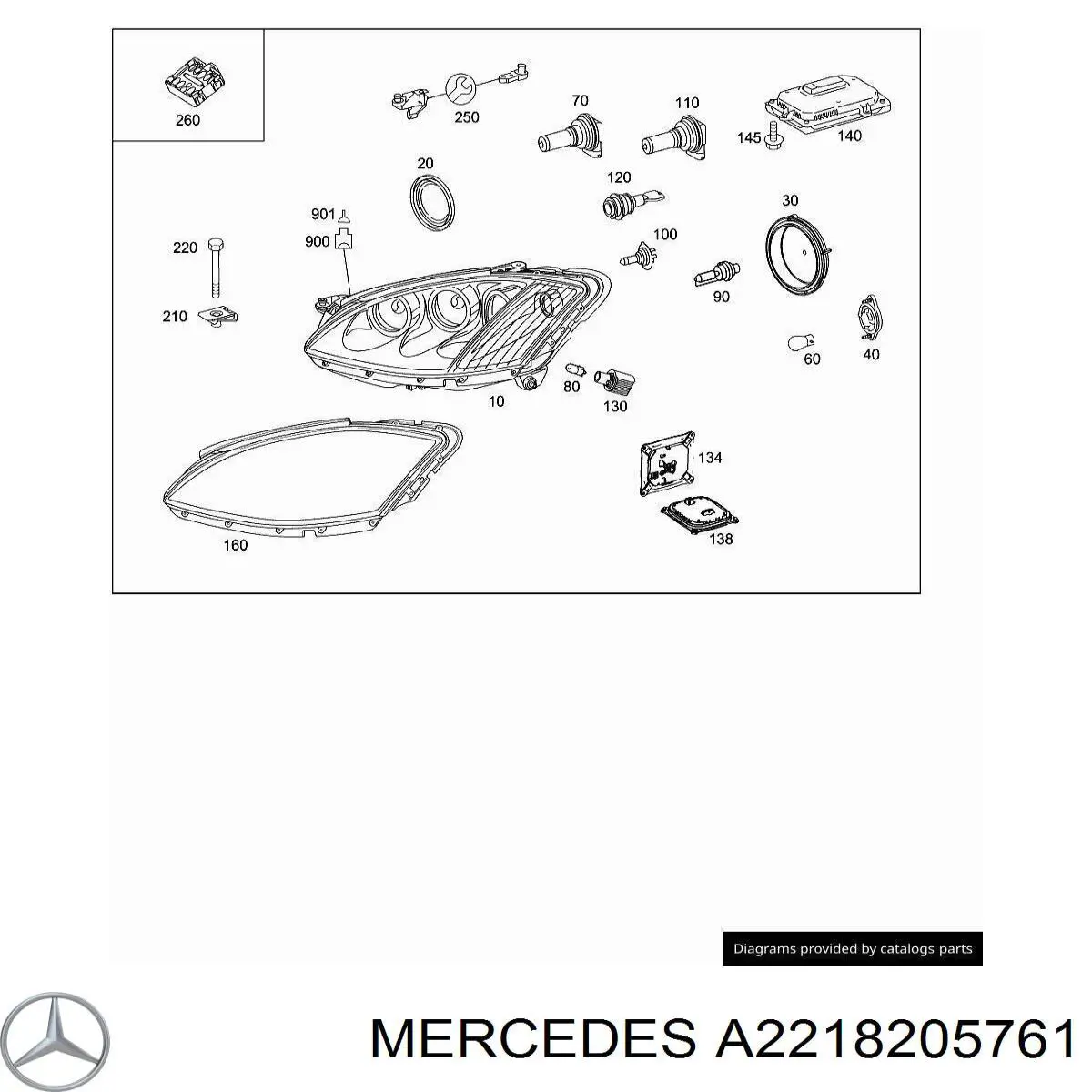 A2218205761 Mercedes faro izquierdo