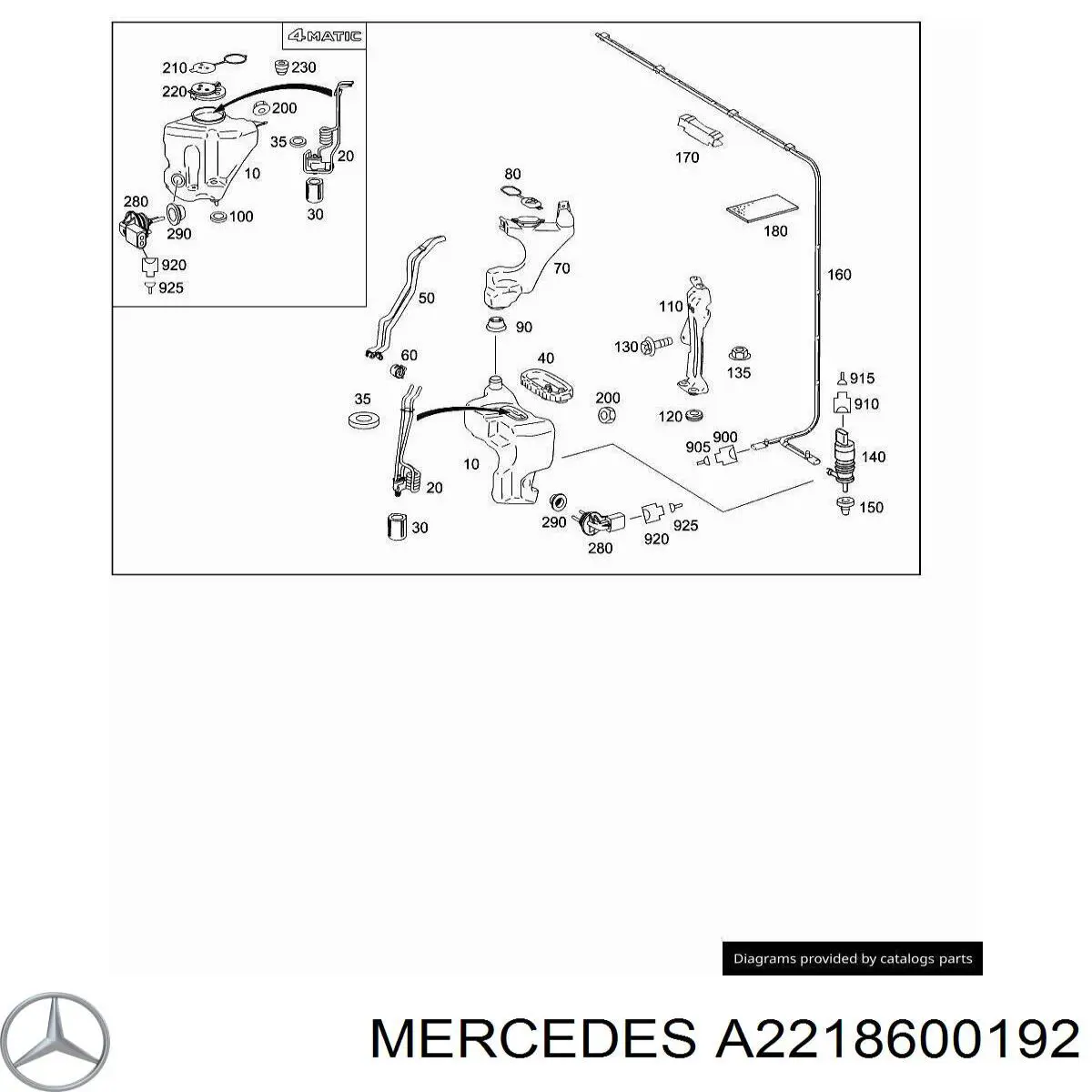 Comprar A2218600192 Mercedes Manguera del lavaparabrisas