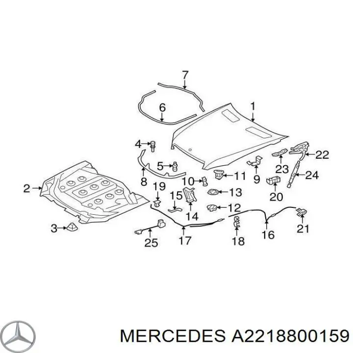 Tirador del cable del capó delantero para Mercedes S (W221)