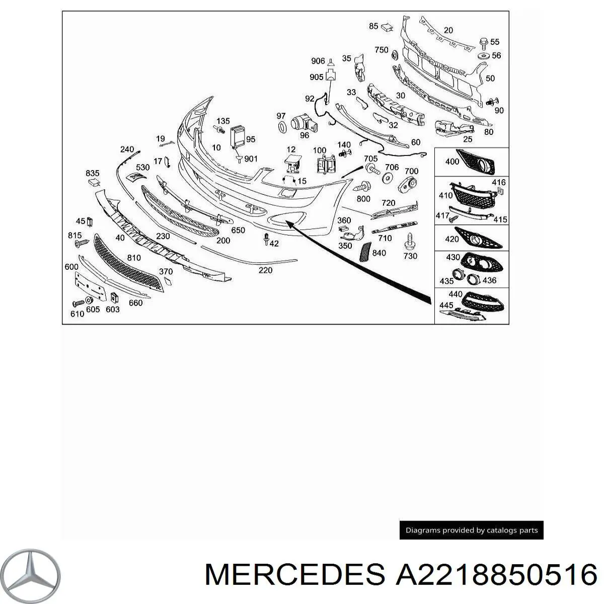 Alerón paragolpes delantero para Mercedes S (W221)
