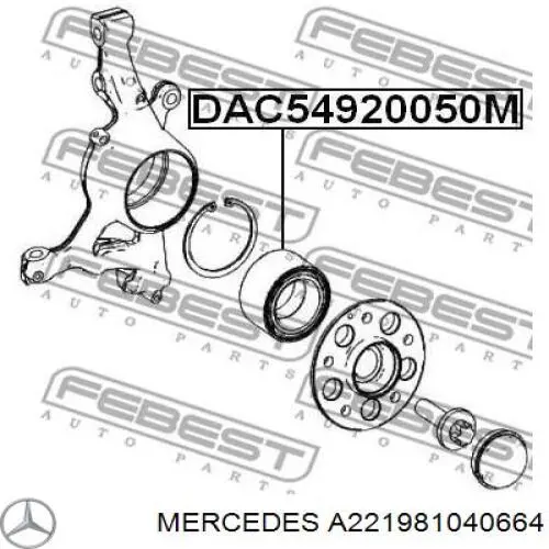 A221981040664 Mercedes cojinete de rueda delantero