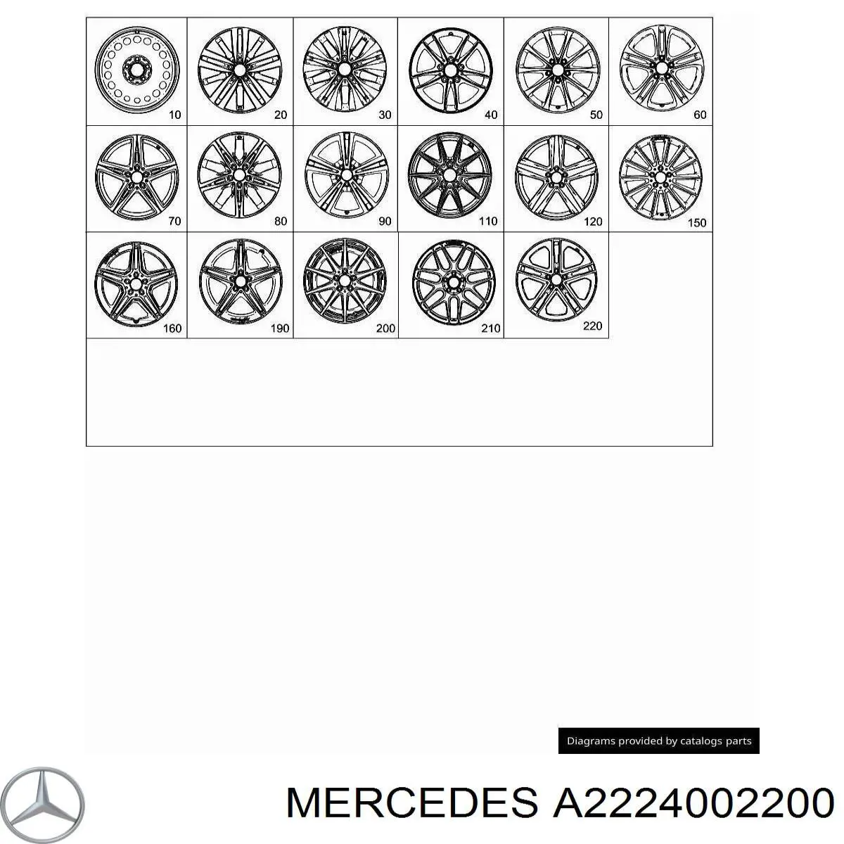 Tapacubos de ruedas Mercedes A2224002200