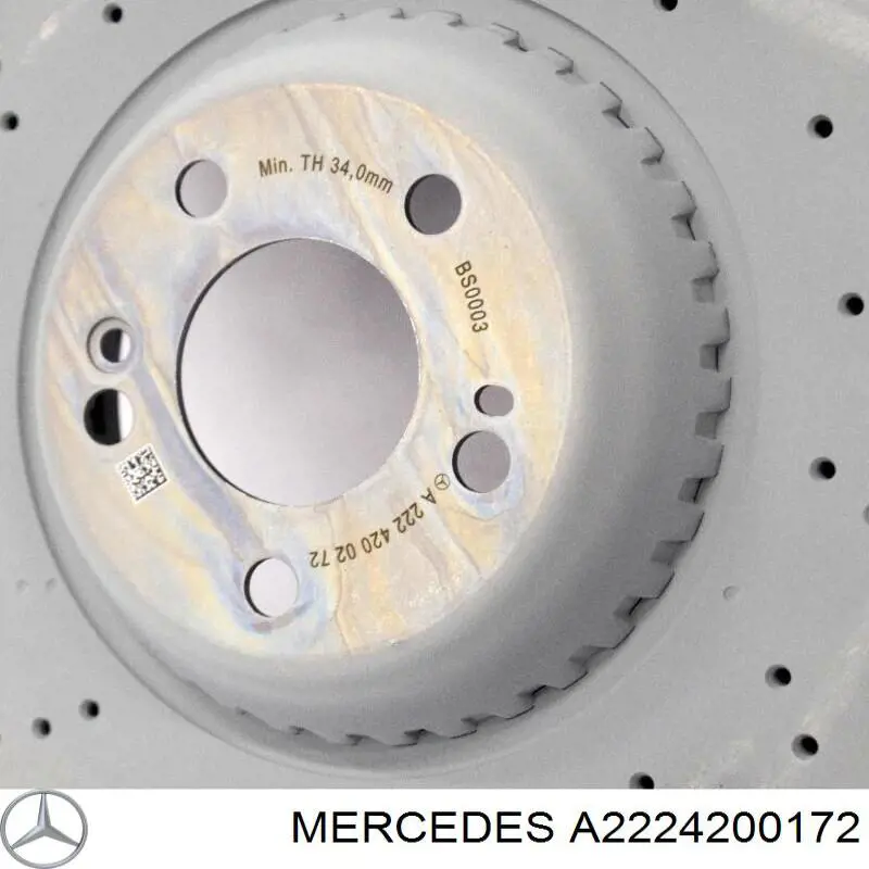 A2224200172 Mercedes freno de disco delantero