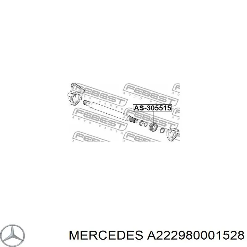 A222980001528 Mercedes rodamiento exterior del eje delantero