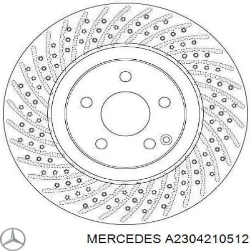 A2304210512 Mercedes disco de freno delantero