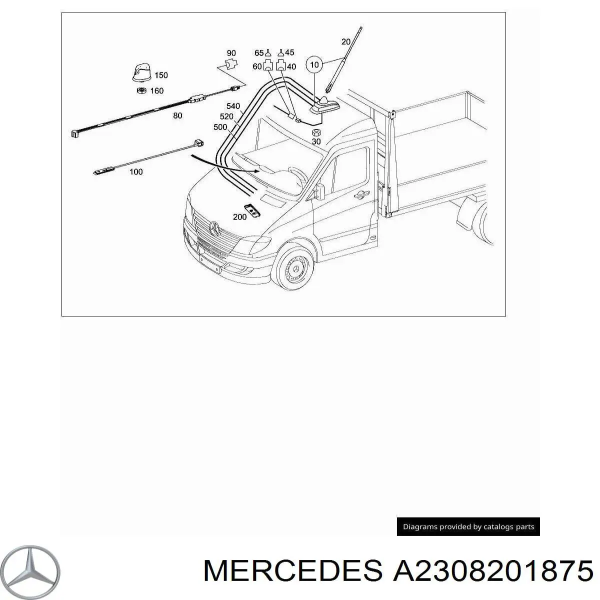 A2308201875 Mercedes Antena de tiburón