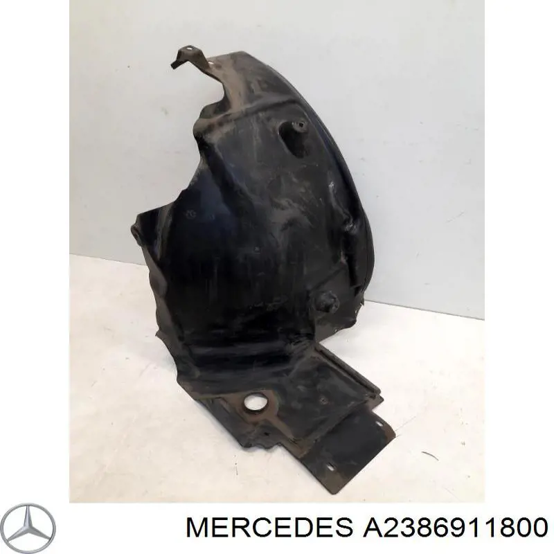 A2386911800 Mercedes guardabarros interior, aleta delantera, derecho trasero