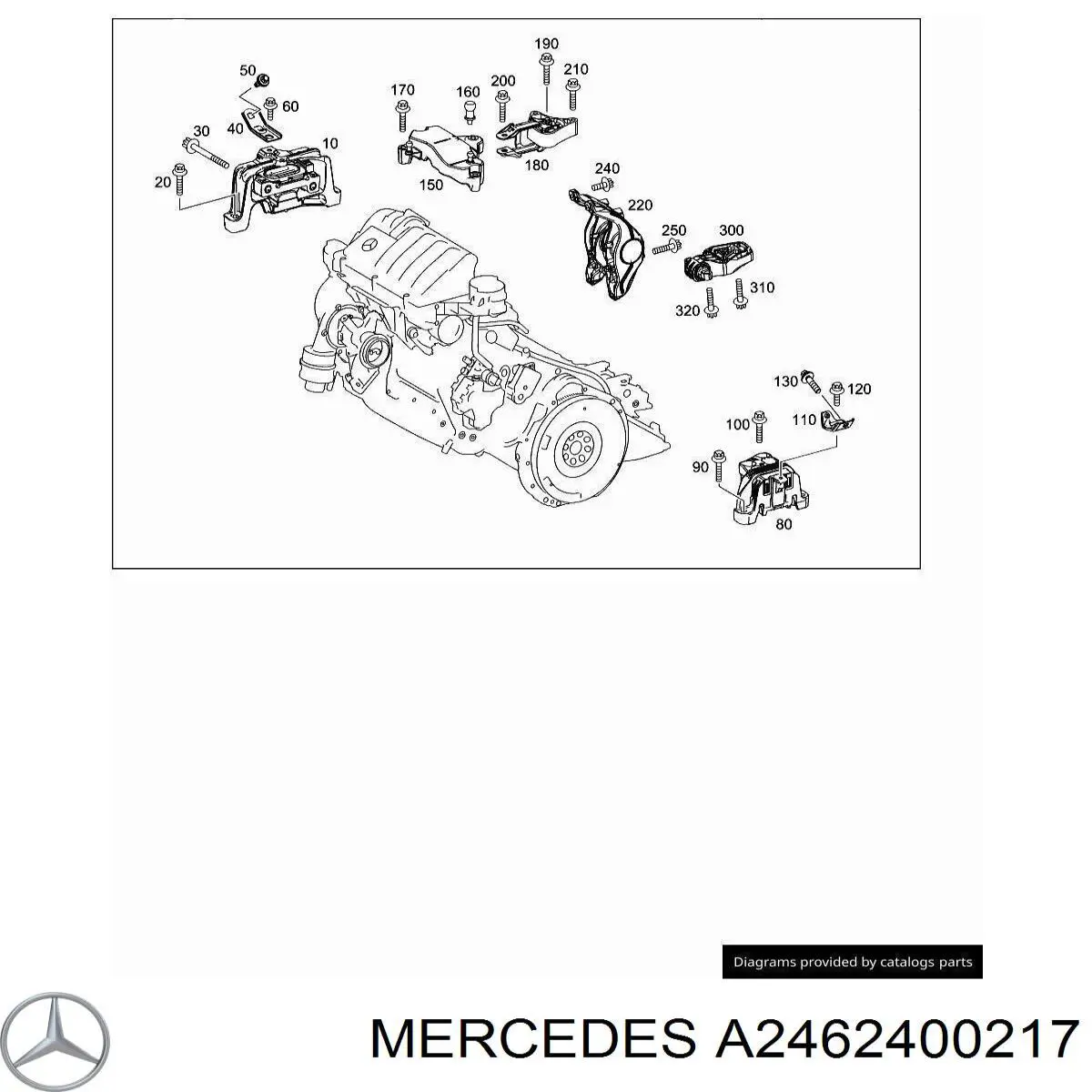 A2462400217 Mercedes soporte motor izquierdo