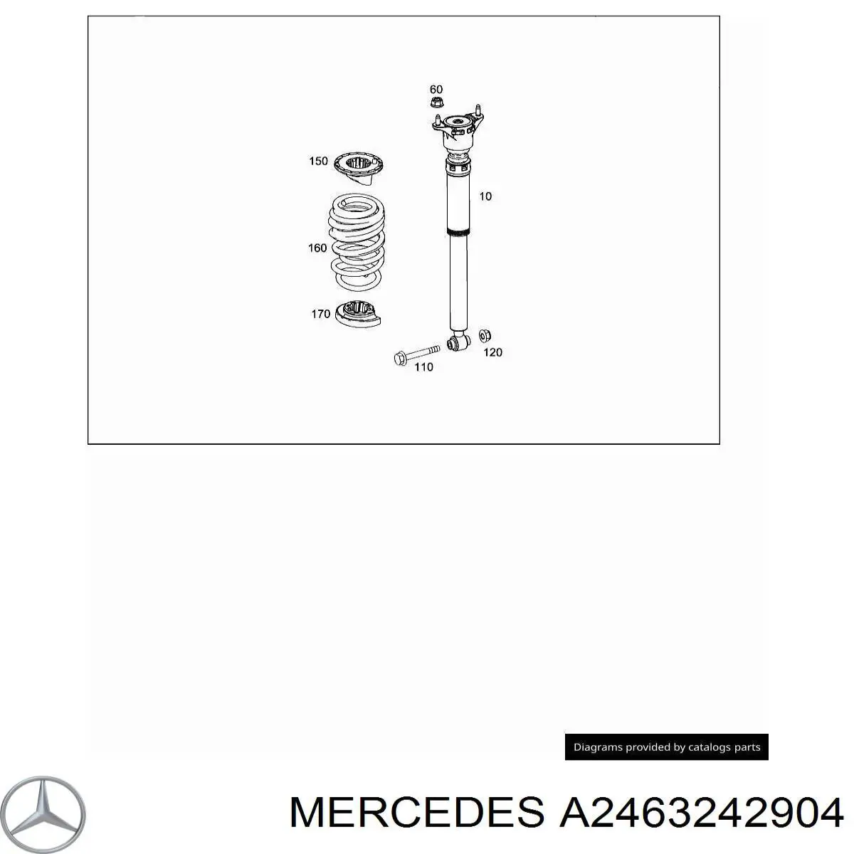 246324290464 Mercedes muelle de suspensión eje trasero