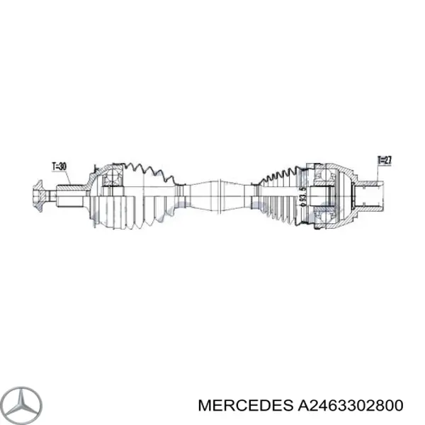 Comprar A2463307700 Mercedes Semieje delantero derecho